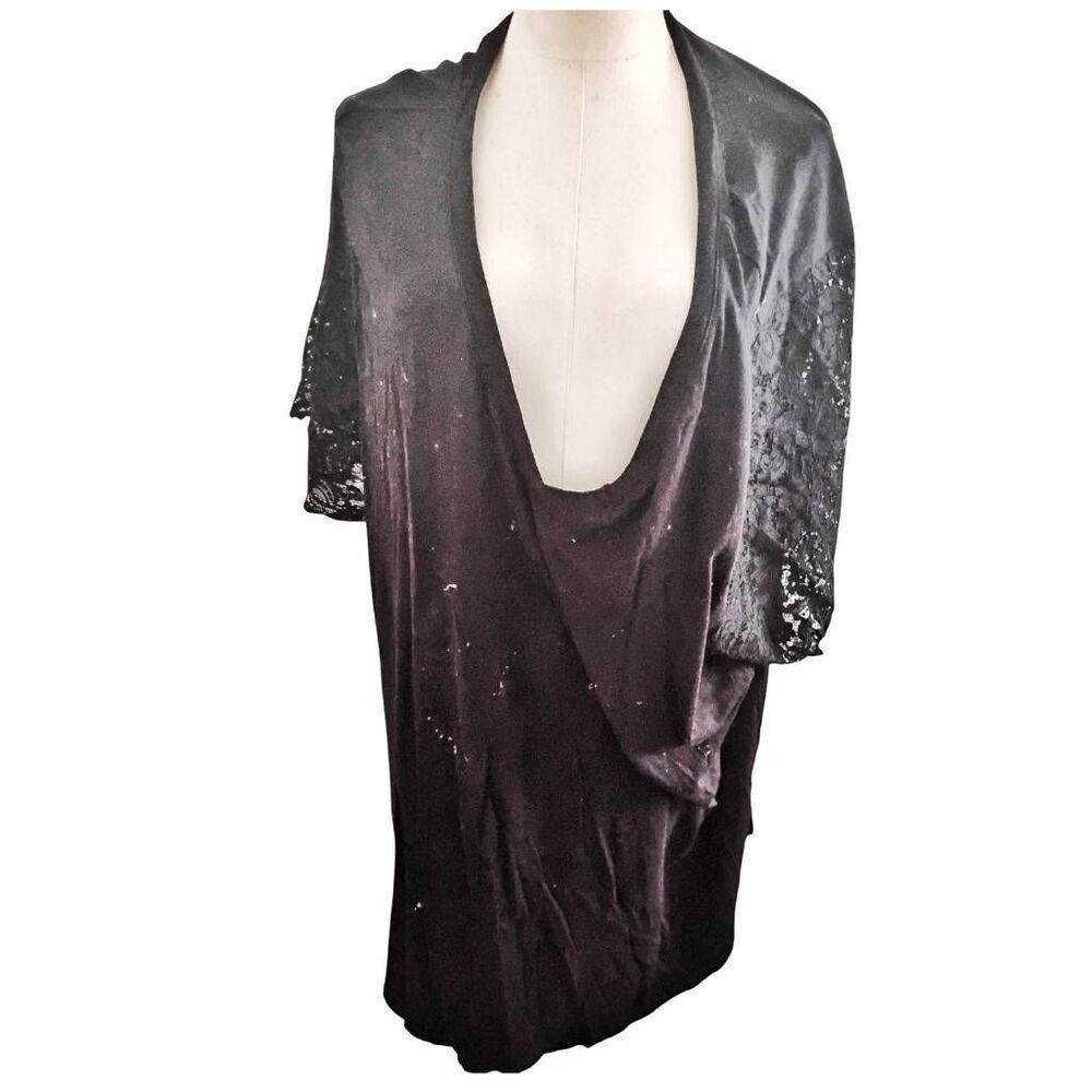 Torrid Plus Size Black Lace Sleeve Top Size 5X